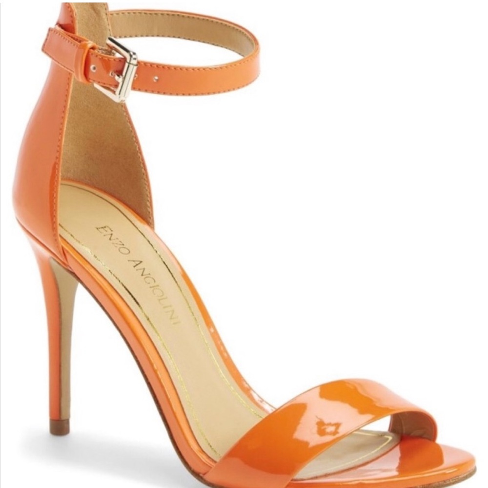 Enzo Angiolini Manna Orange Ankle Strap Sandal Sz 9